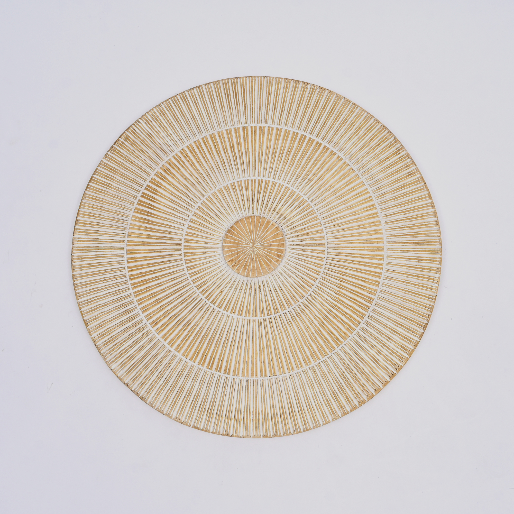 Handcarved Round Wheel Style Wood Wall Decor - 36"