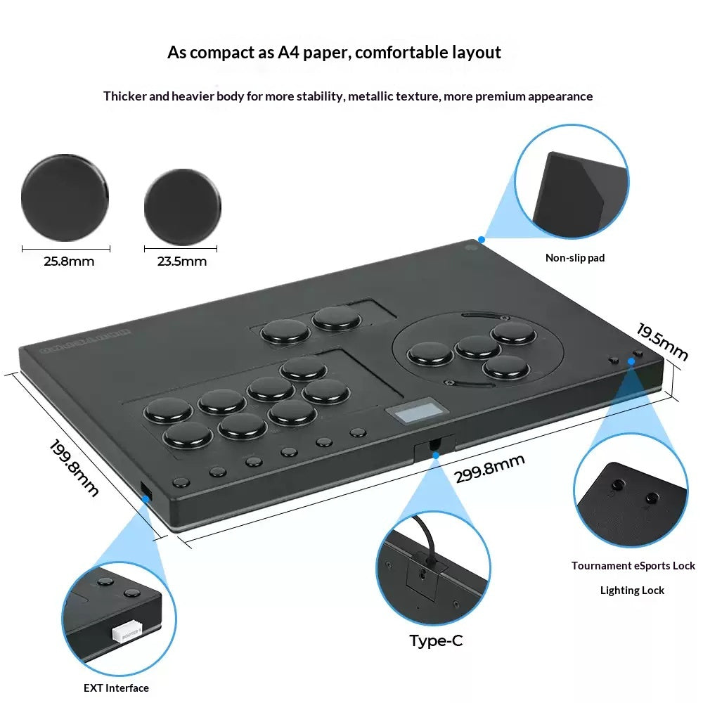 Skin-feel Fighting Keyboard With Hot-swappable Switches On The Back