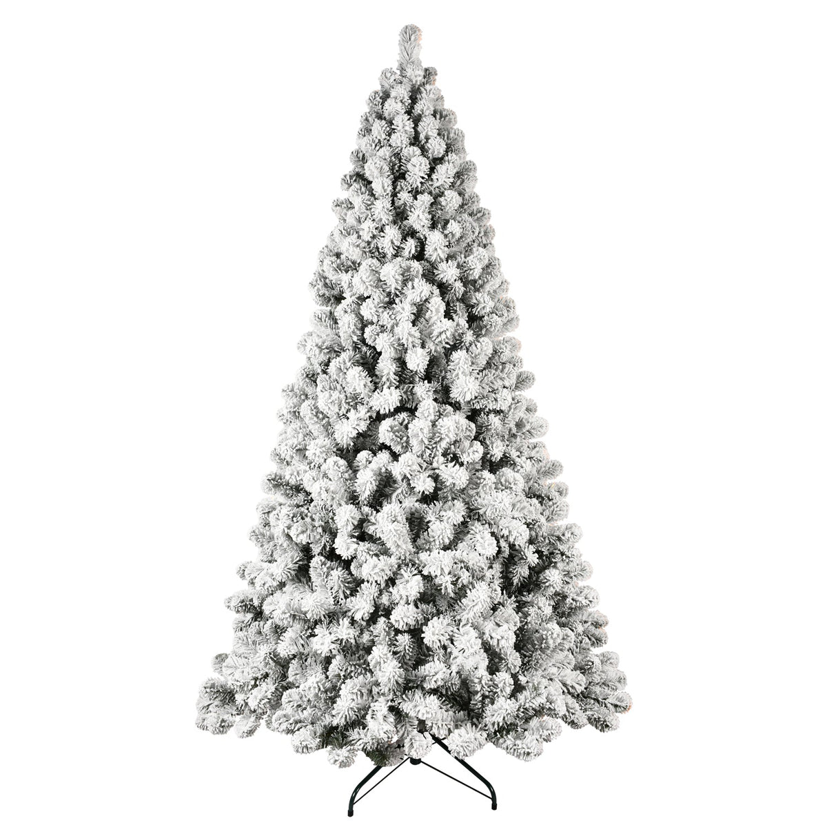 9ft Flocked Pre-Lit Christmas Tree with 650 UL Warm Lights