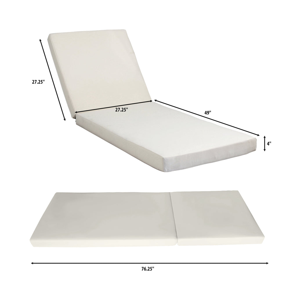 Lounge Chaise Set - Acacia Solid Wood with Lounge Cushion