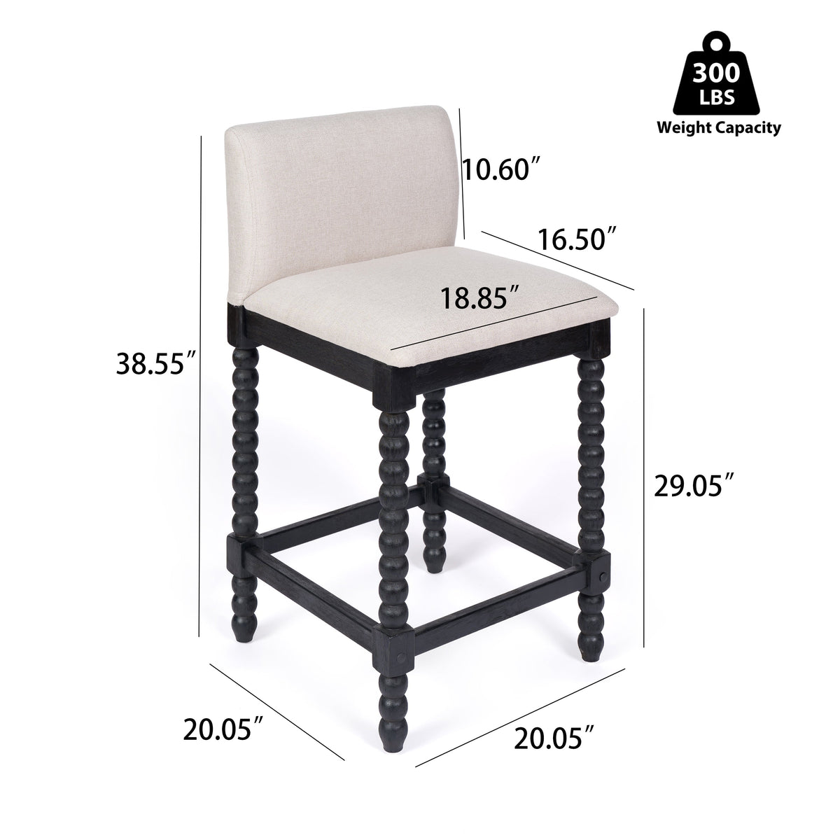 Farmhouse Coastal Counter Stools Set of 2