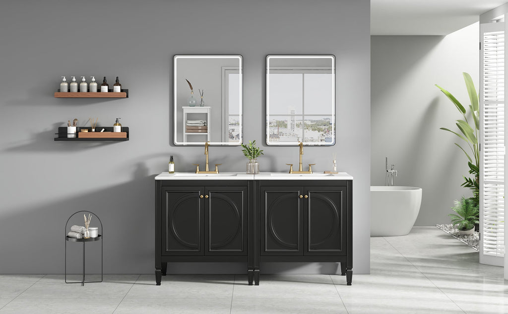 60" Bathroom Vanity with Double Sink Combo Set