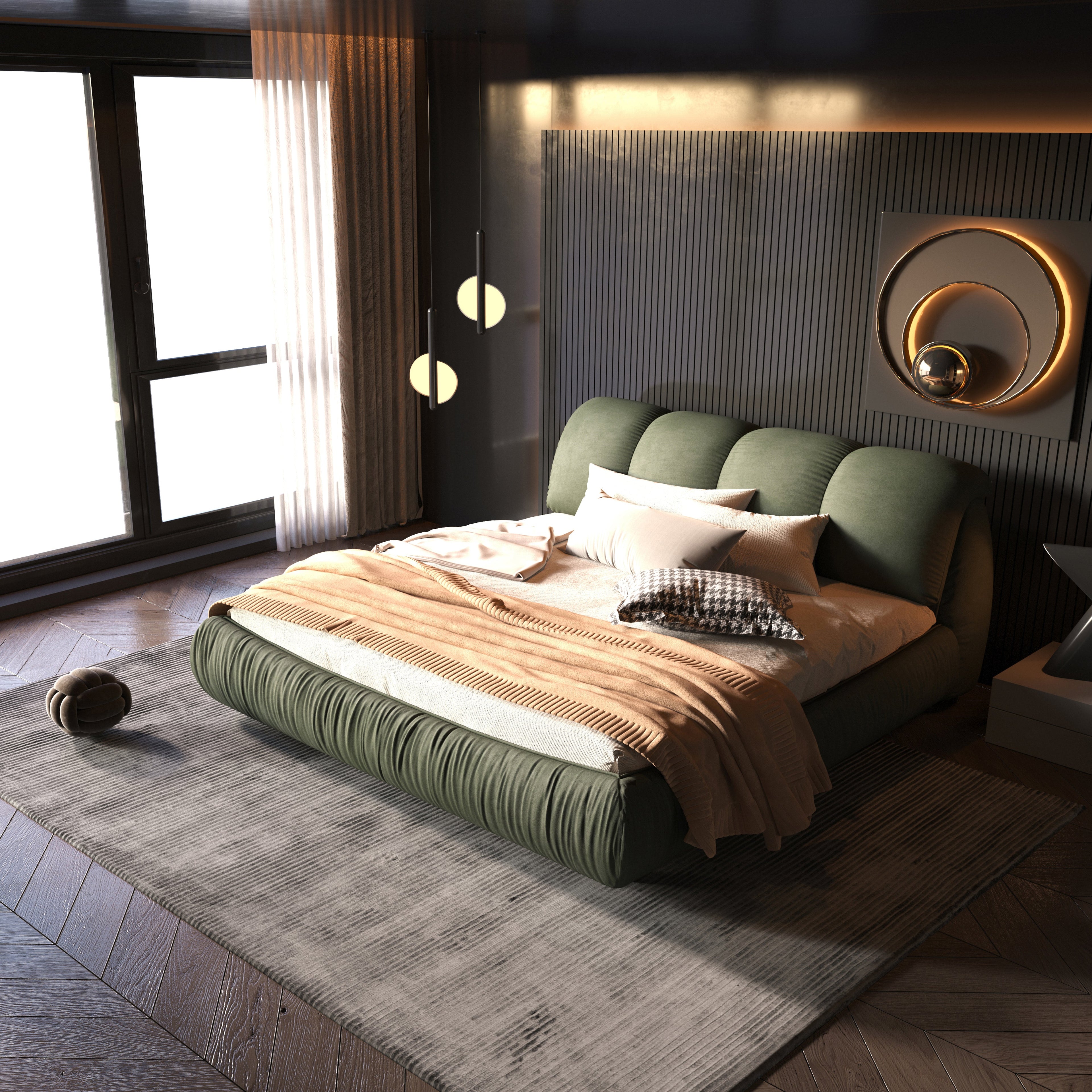 Queen Size Luxury Upholstered Platform Bed