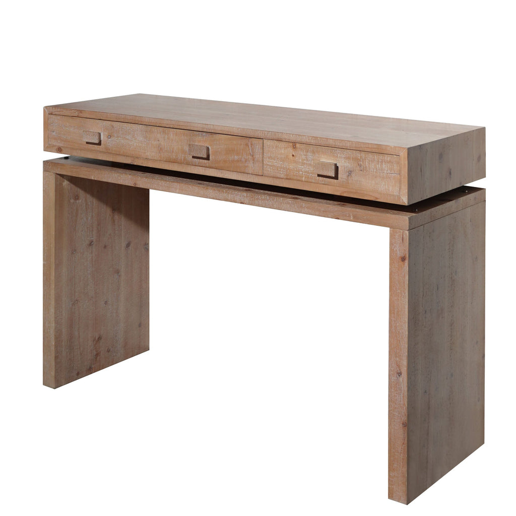 Rustic Wooden Console Table with 3 Drawers