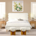 Stockholm Modern Wavy Headboard Platform Bed, Queen, Antique