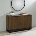 Thurston Dark Pine 4-Door Engineered Wood Accent Cabinet