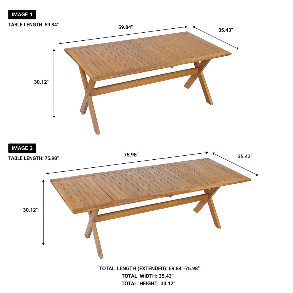 Acacia Wood Outdoor Dining Table