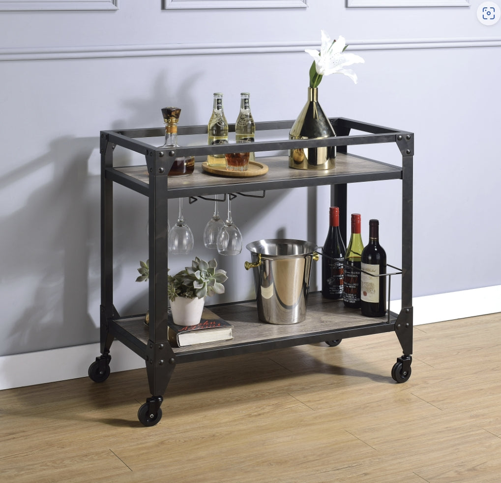 Jorgensen Rustic Kitchen Serving Cart