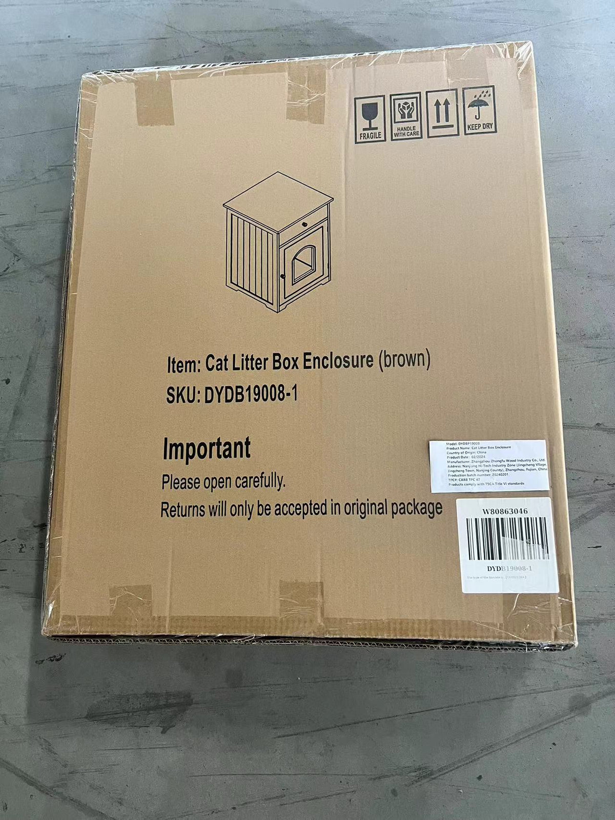Wooden Pet House Cat Litter Box Enclosure with Drawer