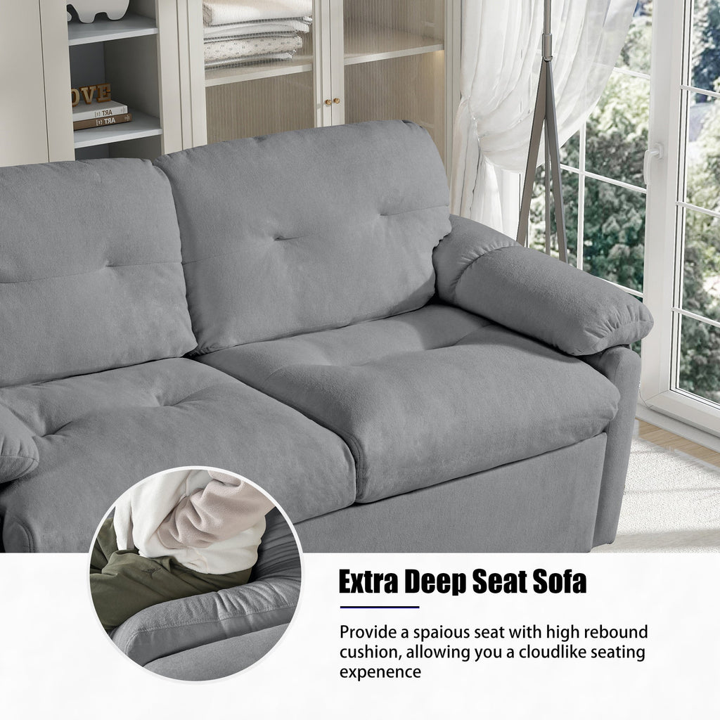 Convertible Pull-Out Queen Sleeper Sofa, 3-in-1 Design