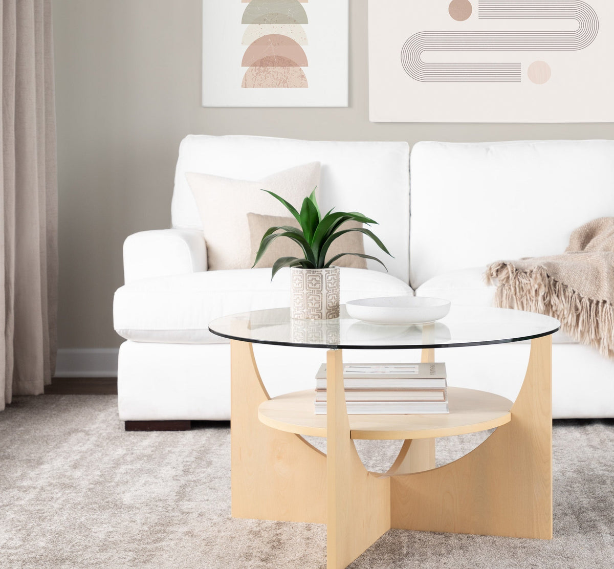 U-Shaped Contemporary Coffee Table