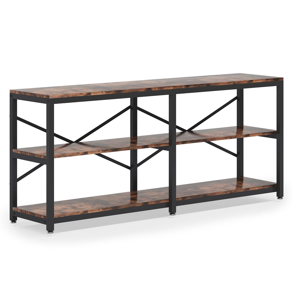 70.9" Extra Long Console Table with Storage Shelves