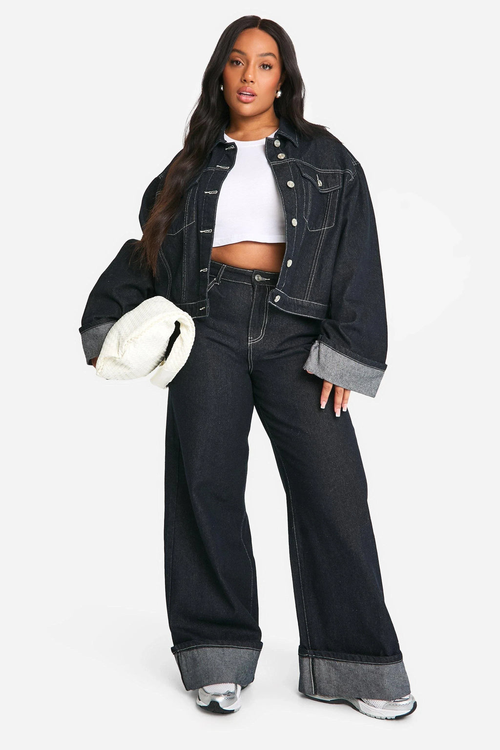 Wholesale Women's Denim Jacket Button Autumn Casual Regular Fit Plus Size Vintage Breathable Stonewashed In-Stock