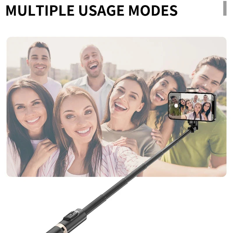 Roreta 2024 NEW Bluetooth Selfie Stick  Foldable Wireless Tripod with Bluetooth Shutter Monopod Live Photograph for iphone