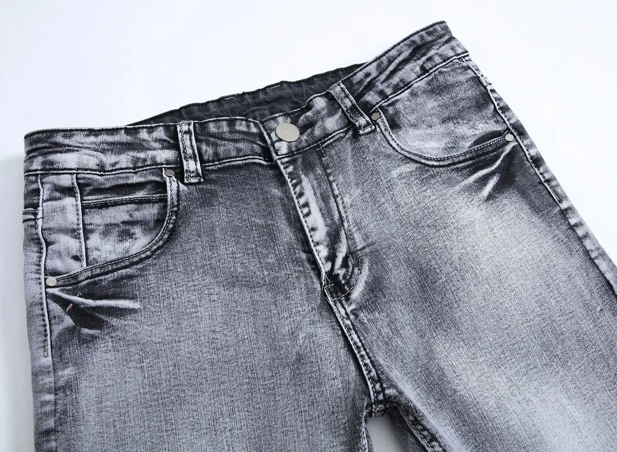 Men's Slim Fit Denim Jeans Stretch Casual Washed Straight Leg Streetwear Fashion Pants Classic Cotton Denim Trousers Manufact