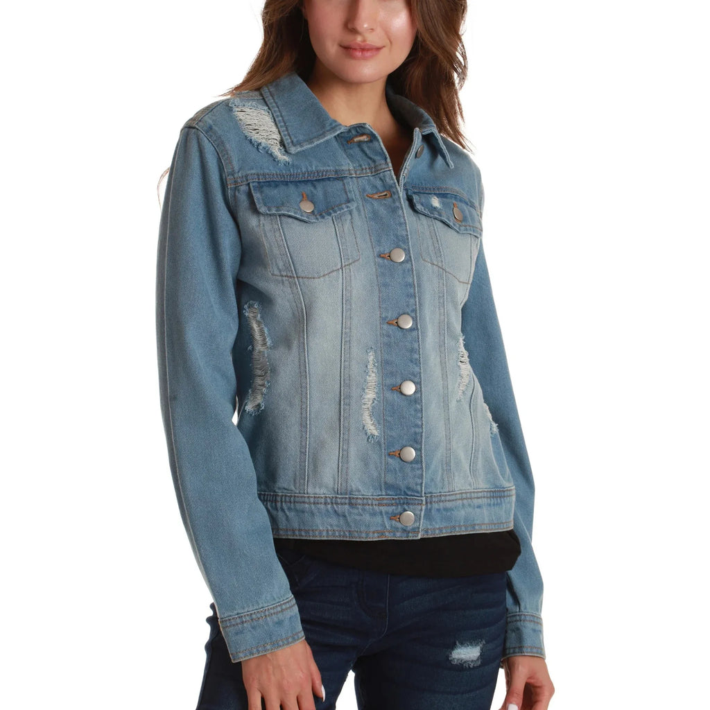 High Premium High Quality Custom Women's Denim Jacket Button Detail Vintage Style Sweet Design OEM Services