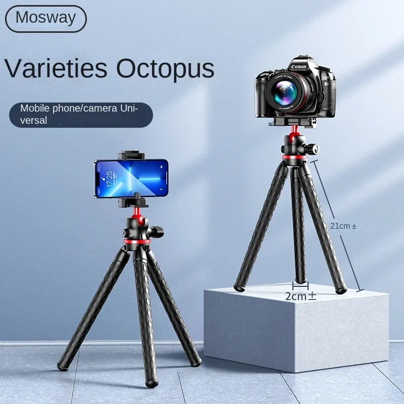 BSLIUFANG 2026 new Flexible Octopus Tripod 2in1 Design Tripod With Phone Holder Side Cold Shoe 1/4'' Screw for Phone Camera DSLR