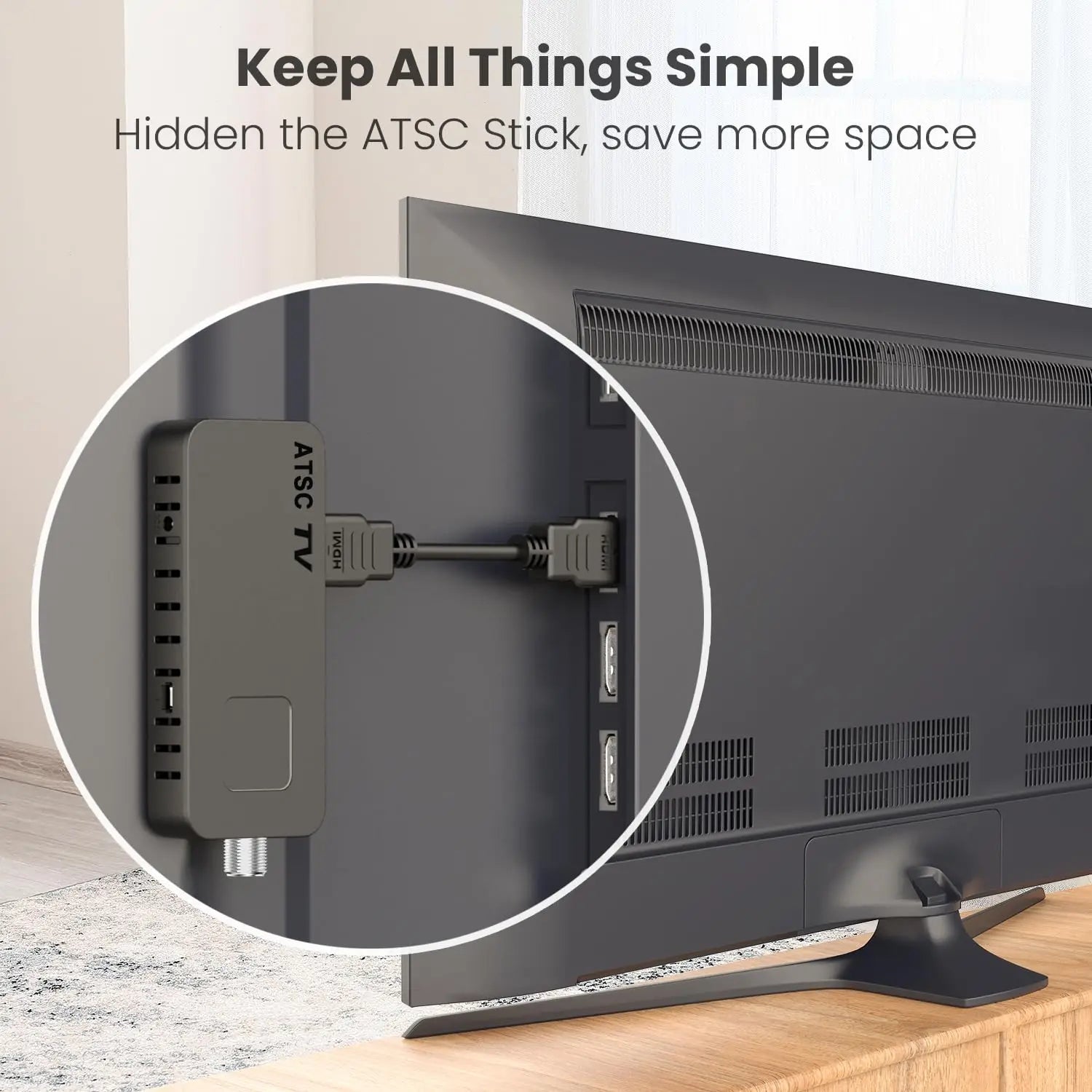 Mini Digital TV Converter Box HD FTA ATSC Tuner USB Multimedia PVR Recording EPG Hidden Behind TV Support Korea North America