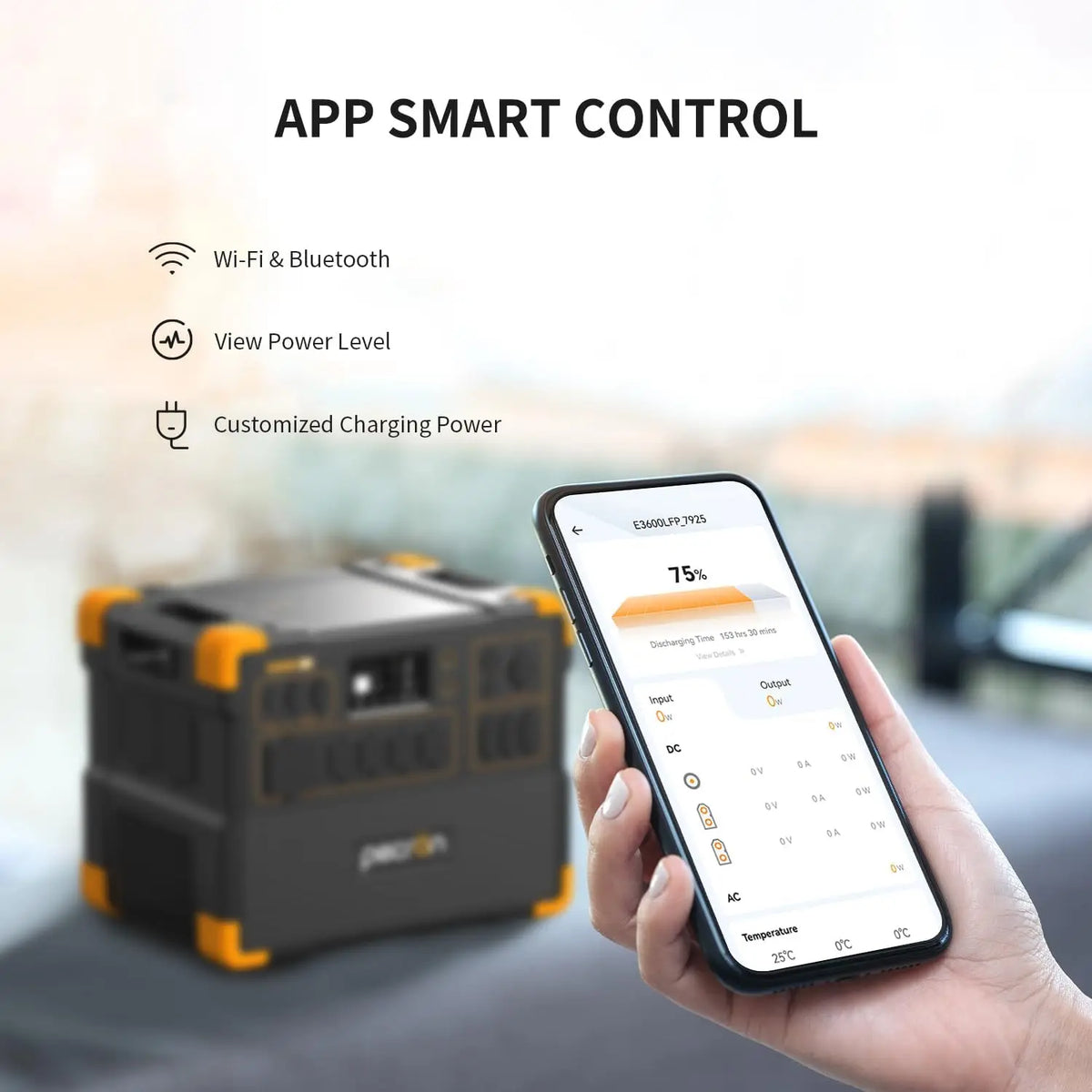 Refurbished-PECRON Portable Power Station 3072Wh E3600LFP, 5x3600W AC Outlets Power Station, LiFePO4 Battery Backup Expanded to 18.43kWh, Fast Charging Solar Generator for Home Use, RV, Camping, CPAP, Emergencies