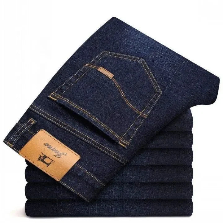 Wholesale Denim Jeans for Men Casual Regular Fit Stretch Breathable Solid Mid Waist Straight Style Fit Jeans