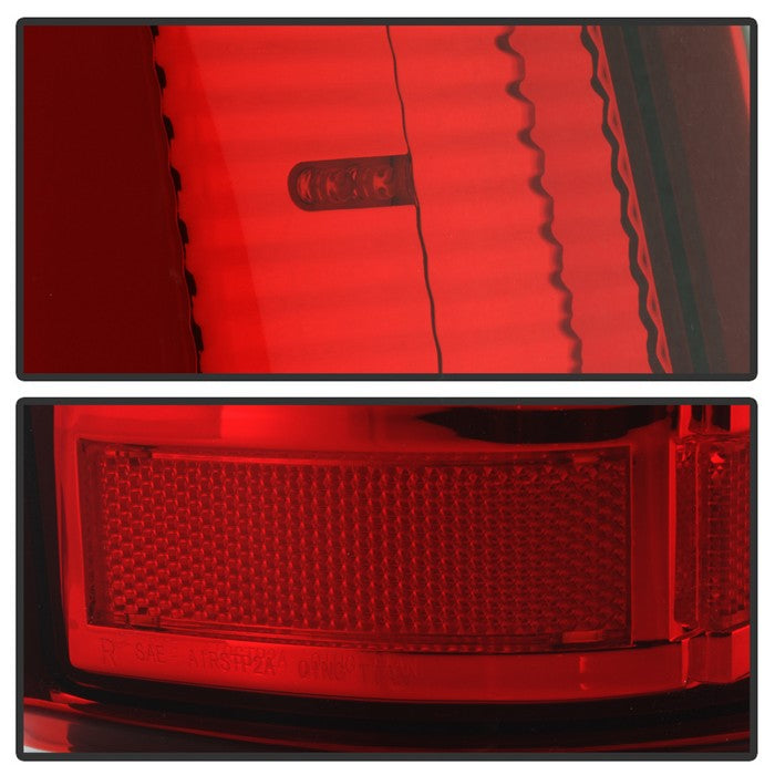 SPYDER xTune 99-02 Chevy Silverado 1500 Light Bar Style LED Tail Lights - Red Clear (ALT-JH-CS99-LBLED-RC) 9036804