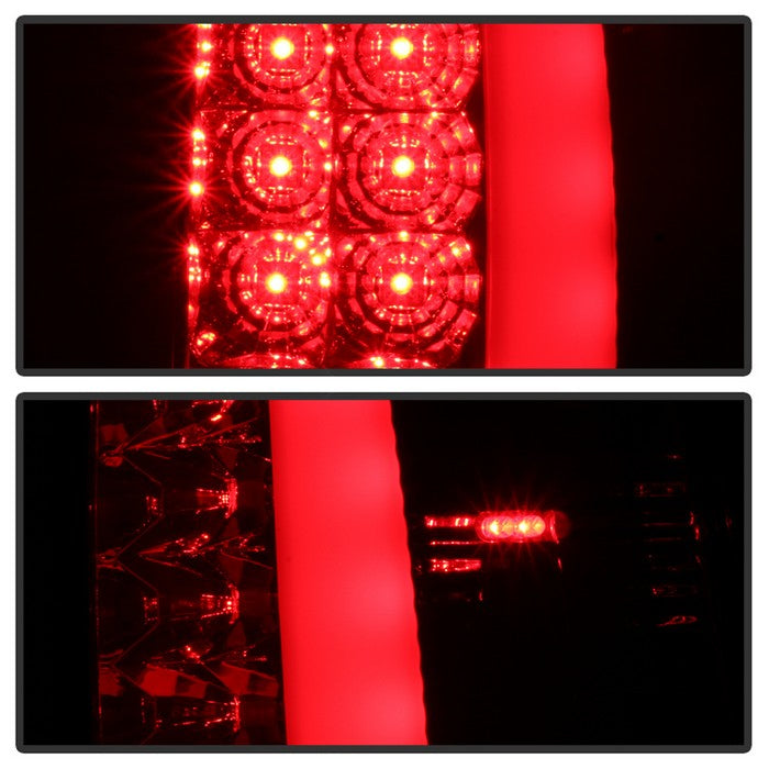 SPYDER xTune 99-02 Chevy Silverado 1500 Light Bar Style LED Tail Lights - Red Clear (ALT-JH-CS99-LBLED-RC) 9036804