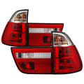Spyder BMW E53 X5 00-06 4PCS Euro Style Tail Lights- Red Clear ALT-YD-BE5300-RC 5000835