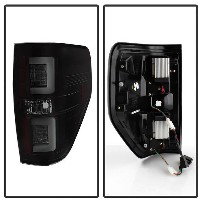 Spyder 09-14 Ford F150 V2 Light Bar LED Tail Lights - Blk Smoke (ALT-YD-FF15009V2-LBLED-BSM) 5084217
