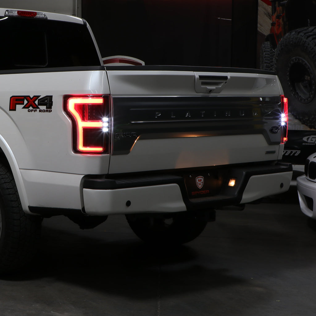 SPYDER 18-20 Ford F150 w/ Rear Blind Spot LED Tail Lights - Black (ALT-YD-FF15018BS-LED-BK) 5088550