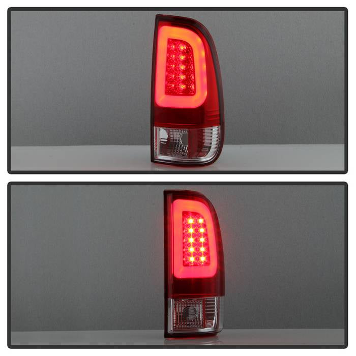 Spyder 97-03 Ford F150 Stylsd. F250 V3 Light Bar LED Tail Lights - Red/Clr ALT-YD-FF15097V3-LBLED-RC 5084453