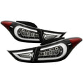 Spyder Hyundai Elantra 11-13 Light Bar LED Tail Lights Black ALT-YD-HYELAN11-LED-BK 5072788