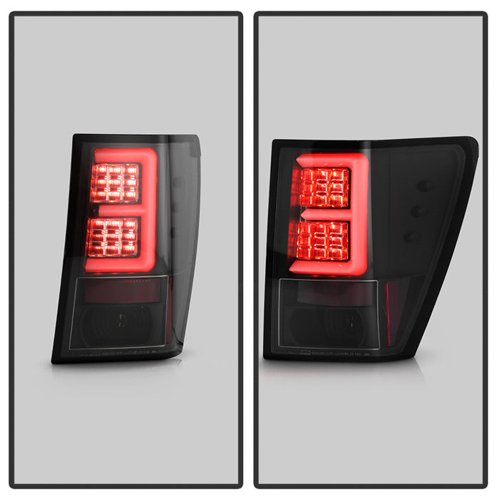 Spyder 07-10 Jeep Grand Cherokee Light Bar LED Tail Lights - Black ALT-YD-JGC07V2-LB-BK 5086655