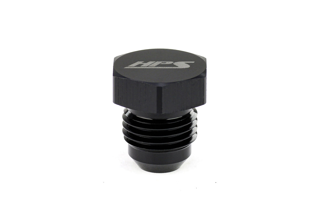 HPS Performance Products AN Fittings Plug, Aluminum, Black
