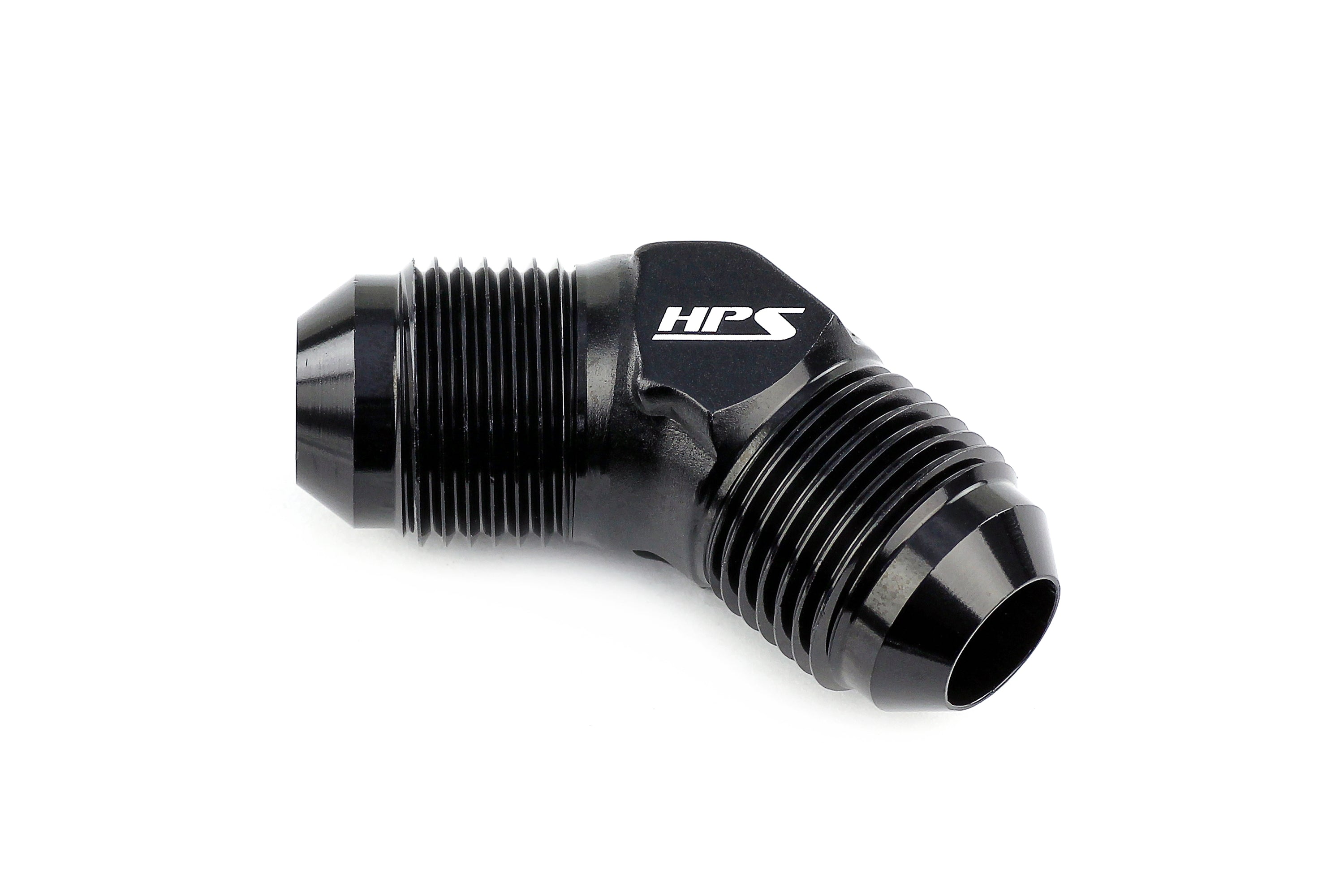 HPS Performance Products AN Male to Male Union Adapter, Aluminum, Black
