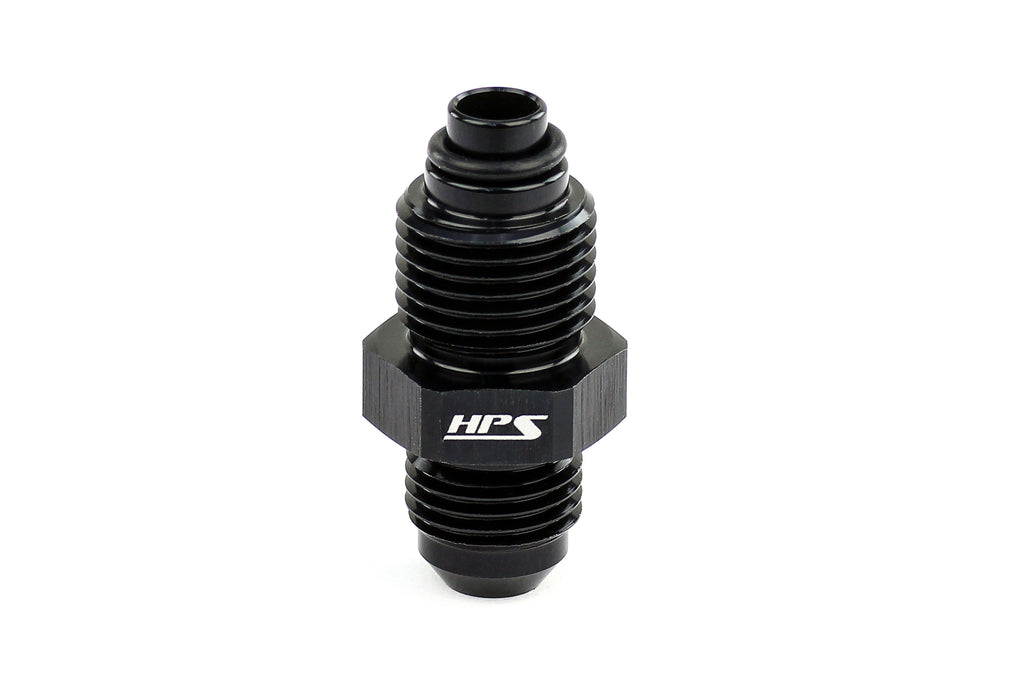 HPS Performance Products AN Male to Inverted Flare Male Power Steering Adapter, Aluminum, Black