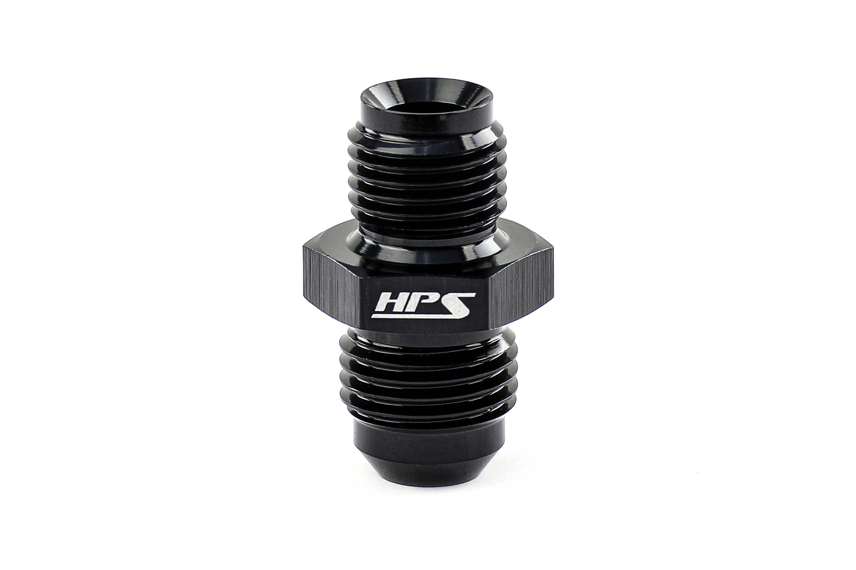 HPS Performance Products AN Male to Inverted Flare Male Power Steering Adapter, Aluminum, Black