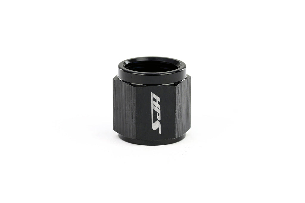 HPS Performance Products Hard Line AN Tube Nut, Aluminum, Black