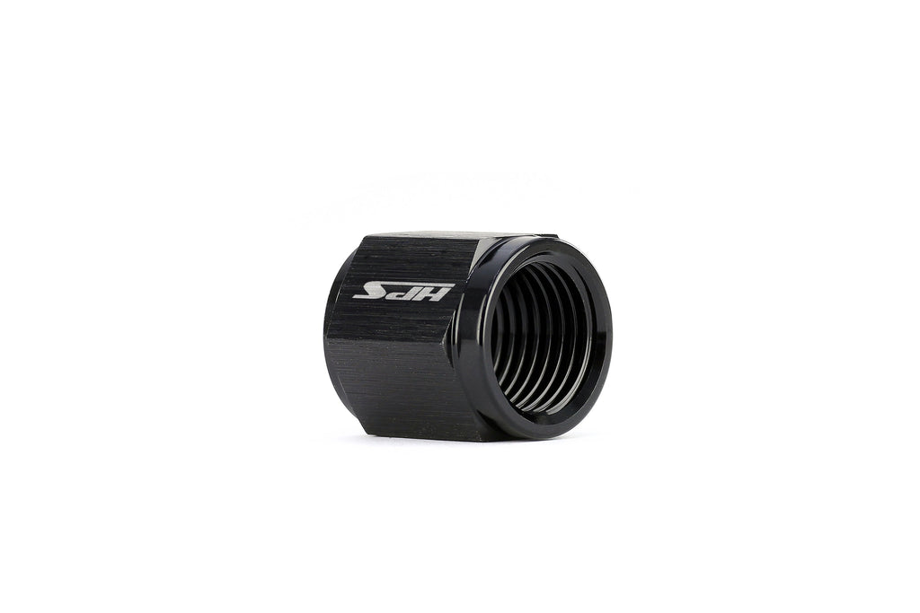 HPS Performance Products Hard Line AN Tube Nut, Aluminum, Black