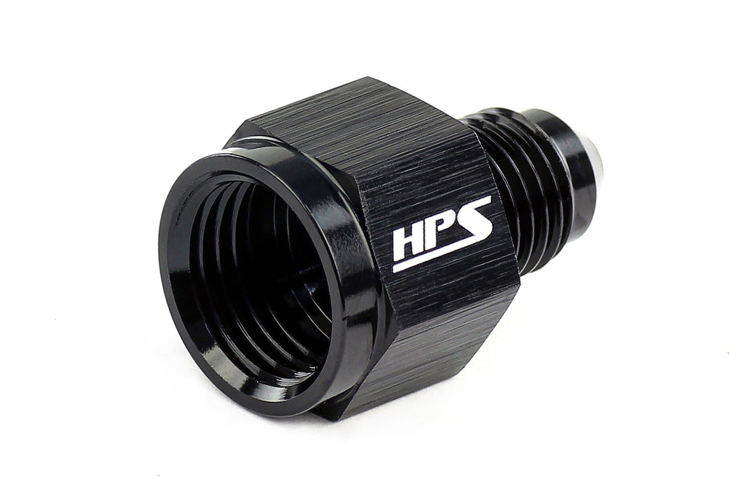 HPS Performance Products AN Female to AN Male Reducer Adapter, Aluminum, Black