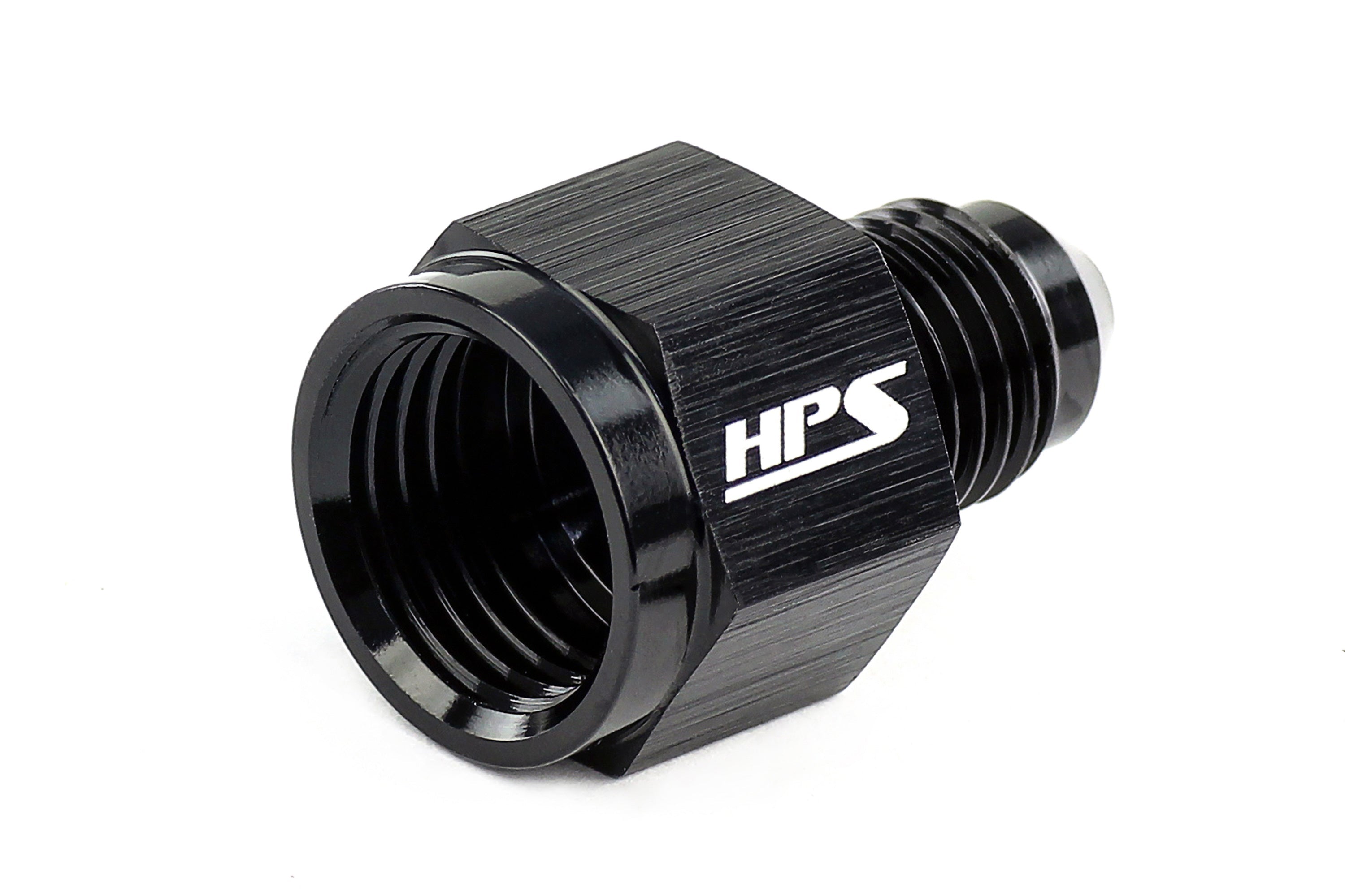 HPS Performance Products AN Female to AN Male Reducer Adapter, Aluminum, Black