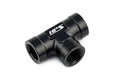 HPS Performance Products NPT Female Tee Coupler Adapter, Aluminum, Black