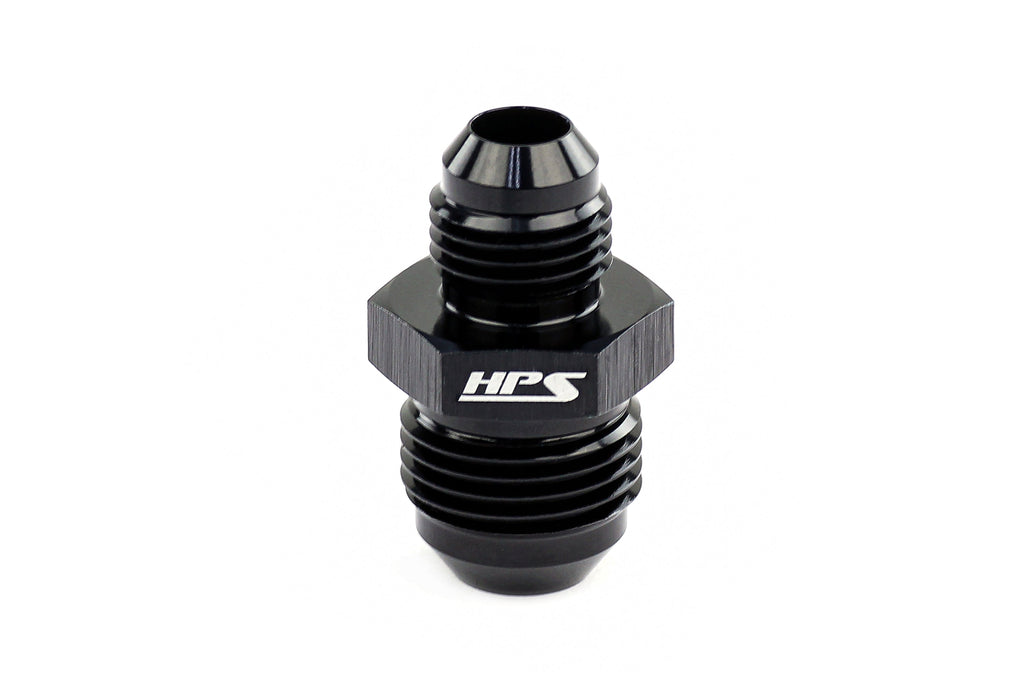 HPS Performance Products AN Male To Male Reducer Union Coupler Adapter, Aluminum, Black