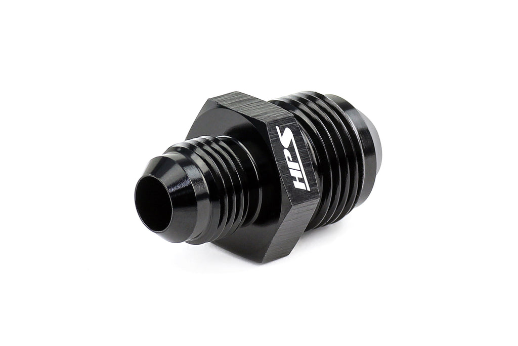 HPS Performance Products AN Male To Male Reducer Union Coupler Adapter, Aluminum, Black