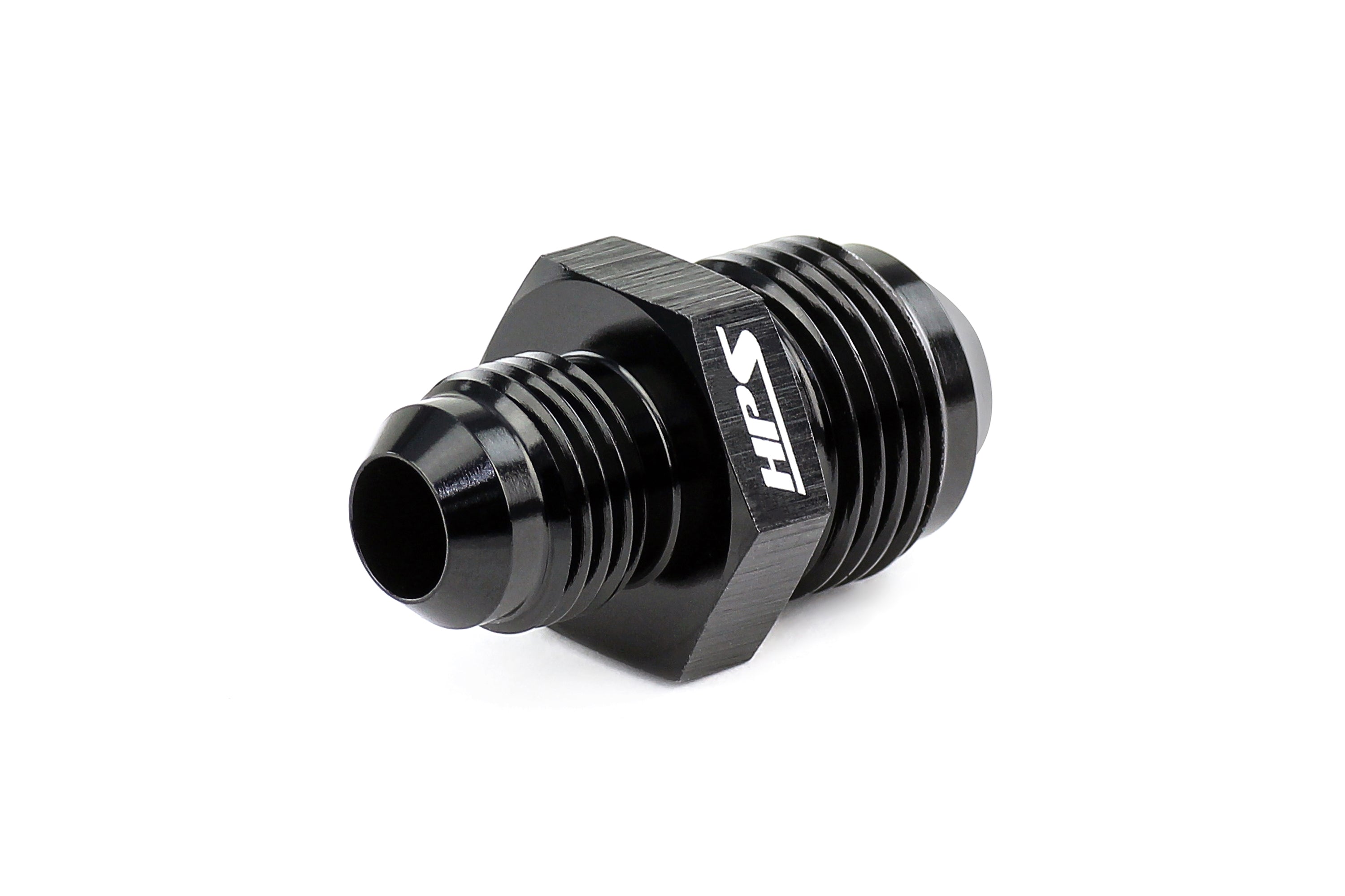 HPS Performance Products AN Male To Male Reducer Union Coupler Adapter, Aluminum, Black