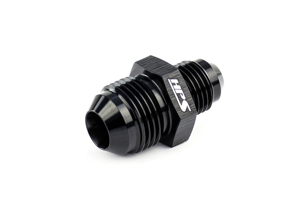 HPS Performance Products AN Male To Male Reducer Union Coupler Adapter, Aluminum, Black