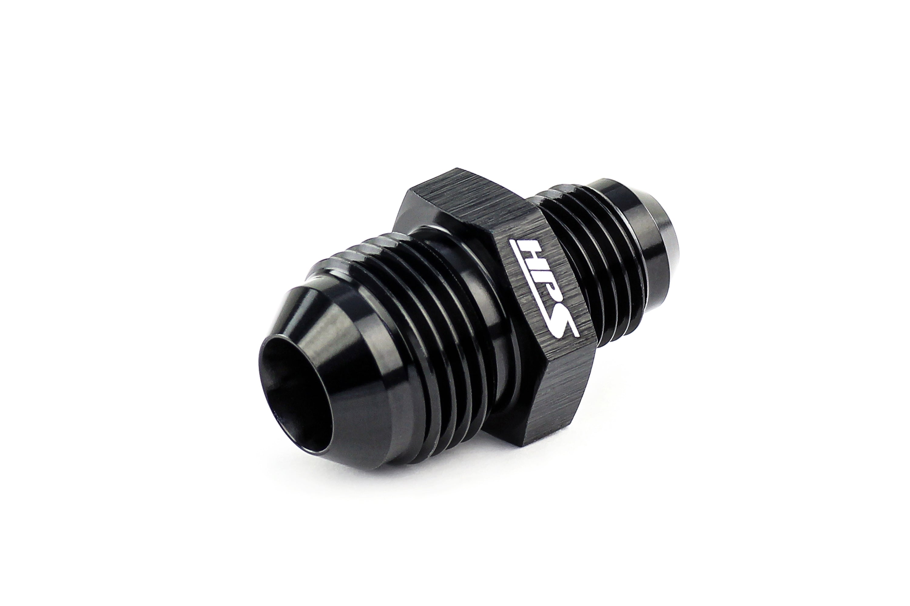 HPS Performance Products AN Male To Male Reducer Union Coupler Adapter, Aluminum, Black