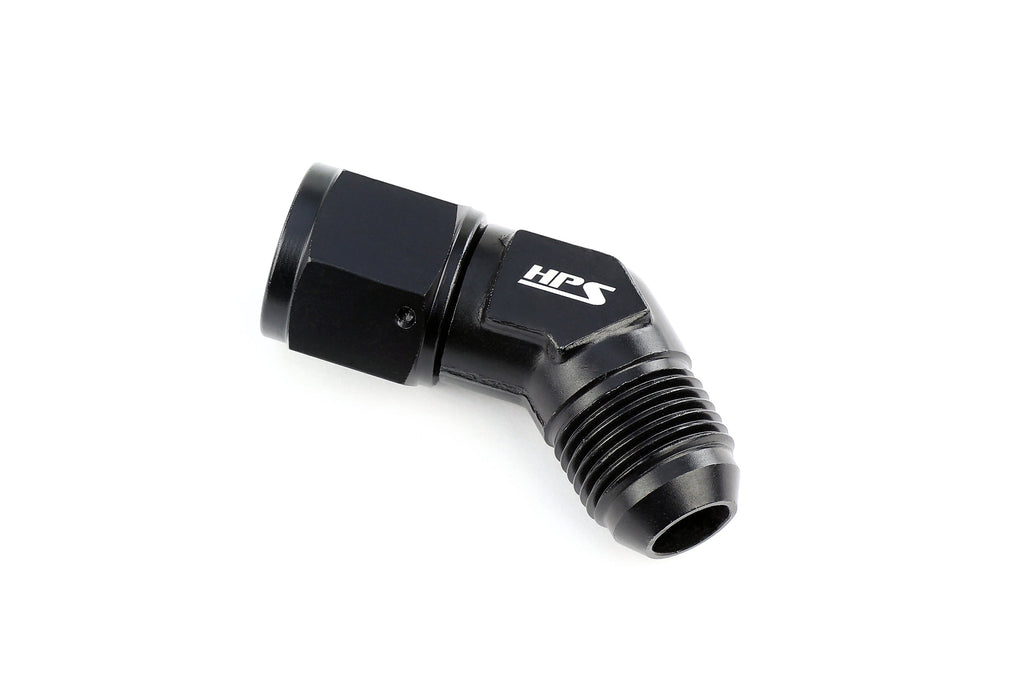 HPS Performance Products AN Male to Female Swivel Adapter, Aluminum, Black