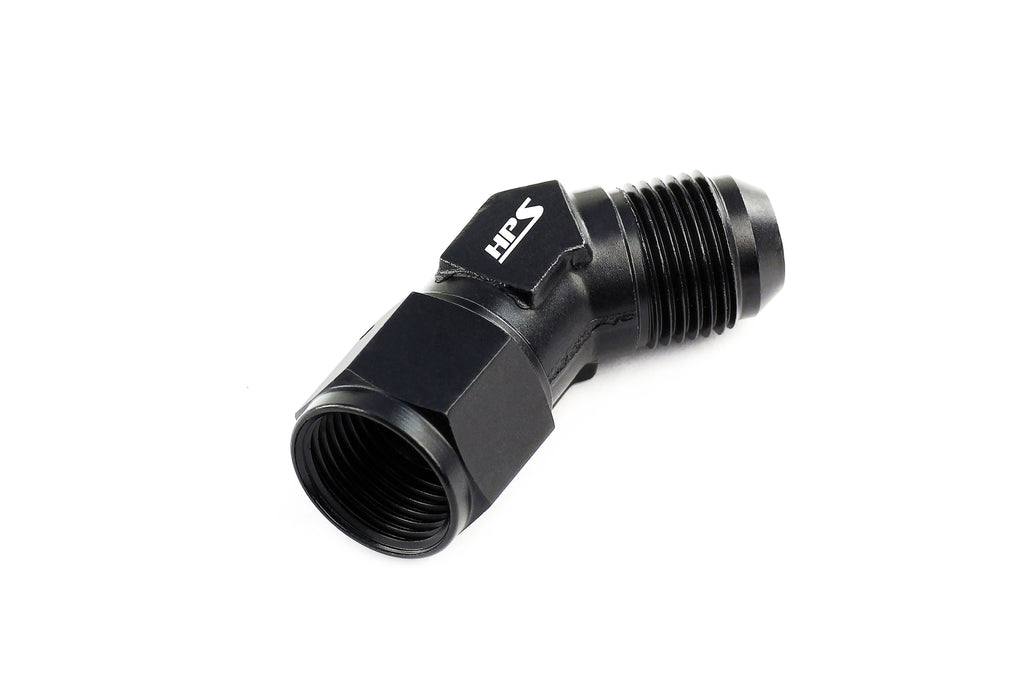 HPS Performance Products AN Male to Female Swivel Adapter, Aluminum, Black