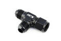 HPS Performance Products AN Male with AN Female on Run Tee Fitting Adapter, Aluminum, Black
