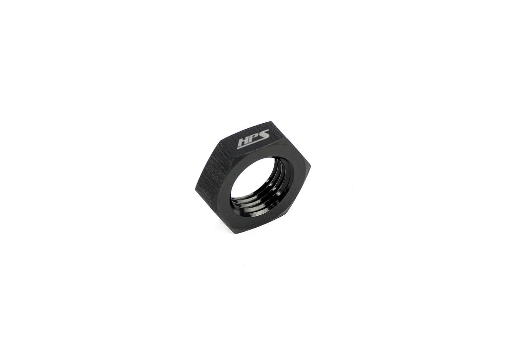 HPS Performance Products AN Female Bulkhead Fitting Jam Nut, Aluminum, Black